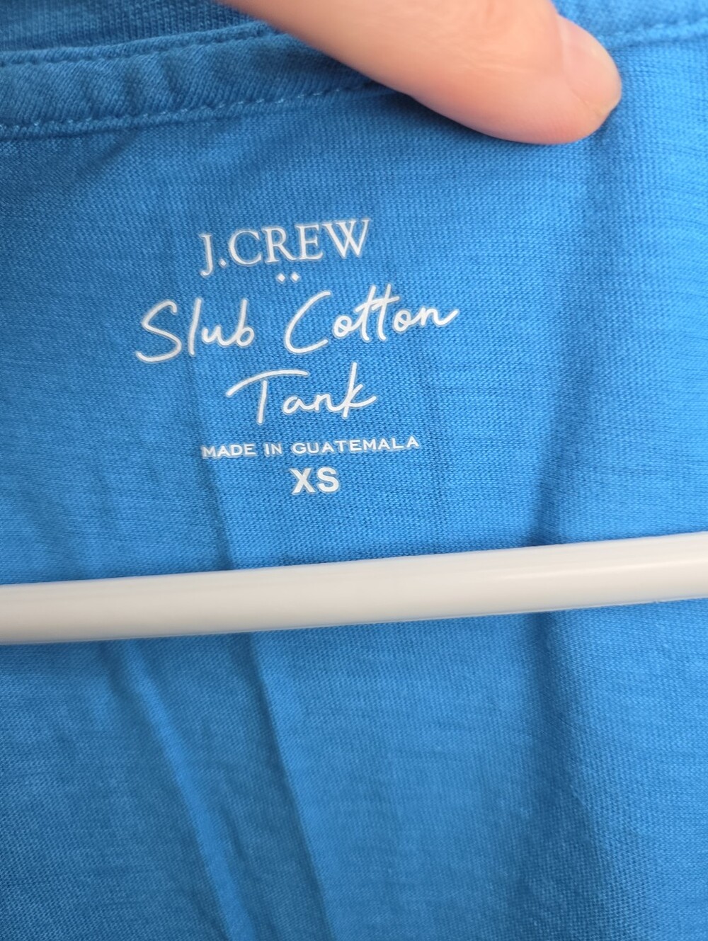 Women's J Crew Blue Slub Cotton Sleeveless V-Neck Tank Sz XS - Picture 5 of 6